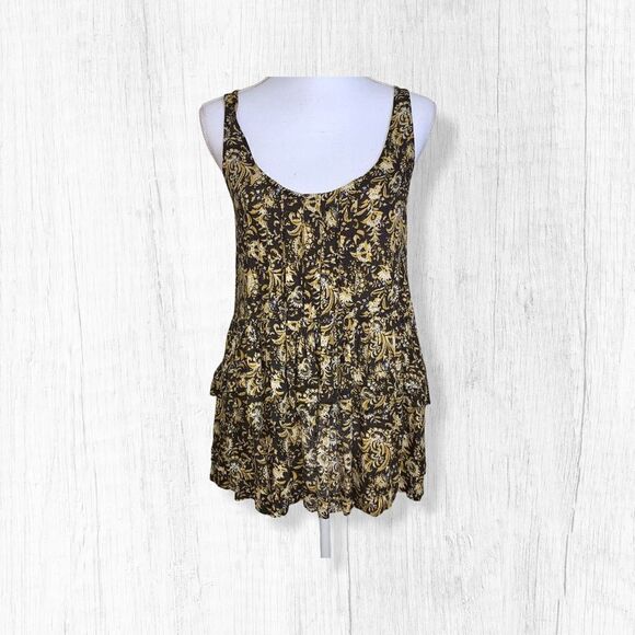 Intimately Free People Gold Paisley Tunic Top XS - Picture 1 of 3